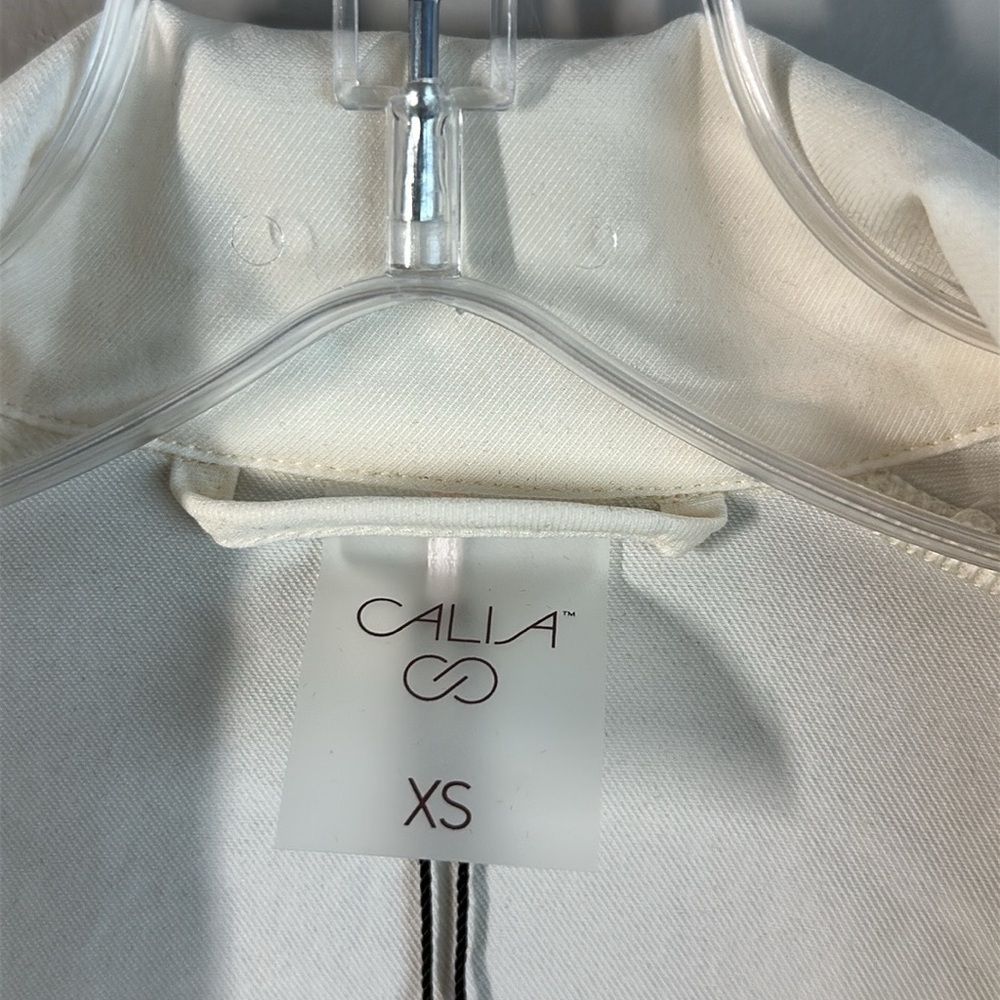 NWT Calia Womens Twill Cargo Jacket Ivory Size XS Mock Neck Athleisure Gym Zip - Picture 15 of 16